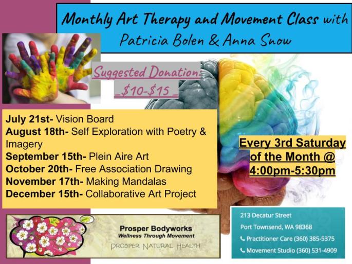 Monthly Art Therapy Dates 2018